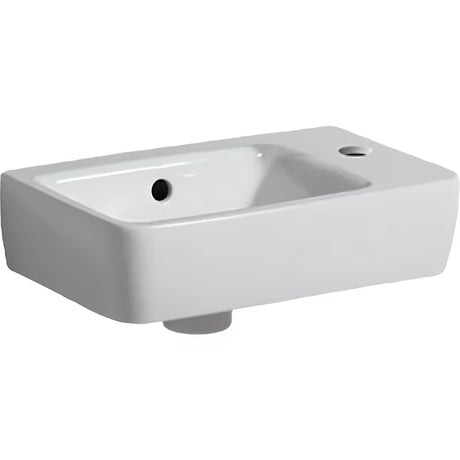 Beli keramični umivalnik Geberit Selnova Compact 40 x 25 cm z odprtino pro za armaturo na desni