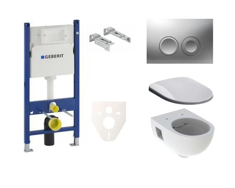 Viseči WC set Geberit Selnova z izplakovalnikom Geberit Delta pro za sodobno kopalnico