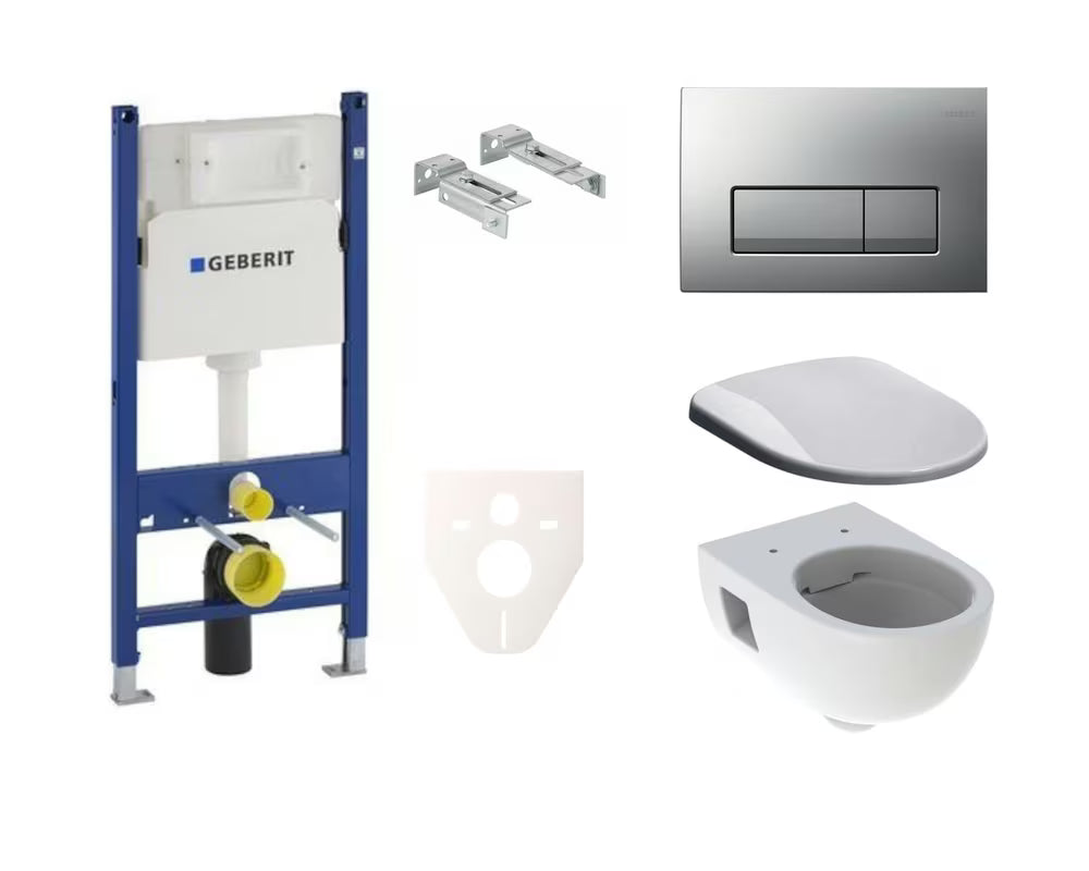 Viseči WC set Geberit Selnova z izplakovalnikom Geberit Delta pro za predstensko vgradnjo