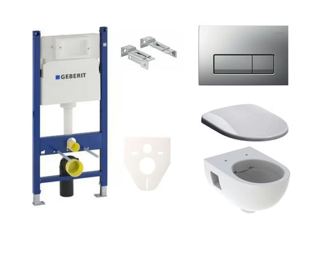 Viseči WC set Geberit Selnova z izplakovalnikom Geberit Delta pro za predstensko vgradnjo