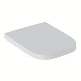 Bijelo WC deska Geberit Selnova Square od duroplasta s preklopnim poklopcem i montažom odozgo.