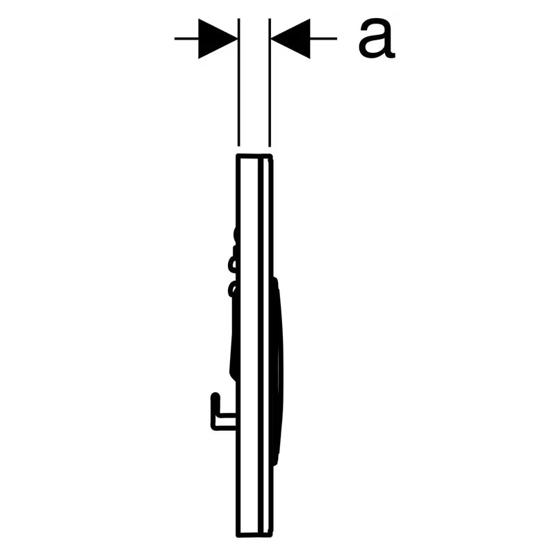 Bijela aktivirna tipka Geberit Sigma21 sa sjajno kromiranim dizajnerskim prstenovima pro dvokoličinsko ispiranje.