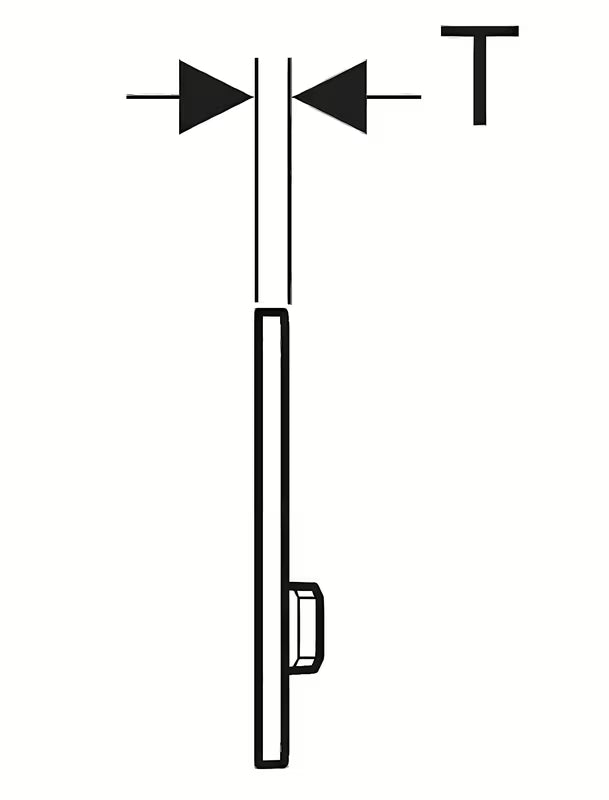 Kromirana aktivirna tipka Geberit Sigma50 pro za ugradbene vodokotliće Geberit Sigma s dva režima ispiranja.