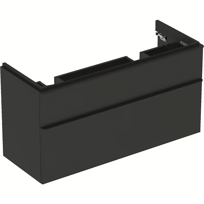 Viseča omarica pod umivalnikom Geberit Smyle Square 118,4x62x47 cm v antracitni barvi, dekor lava.