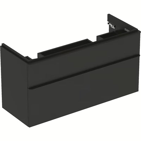 Viseča omarica pod umivalnikom Geberit Smyle Square 118,4x62x47 cm v antracitni barvi, dekor lava.