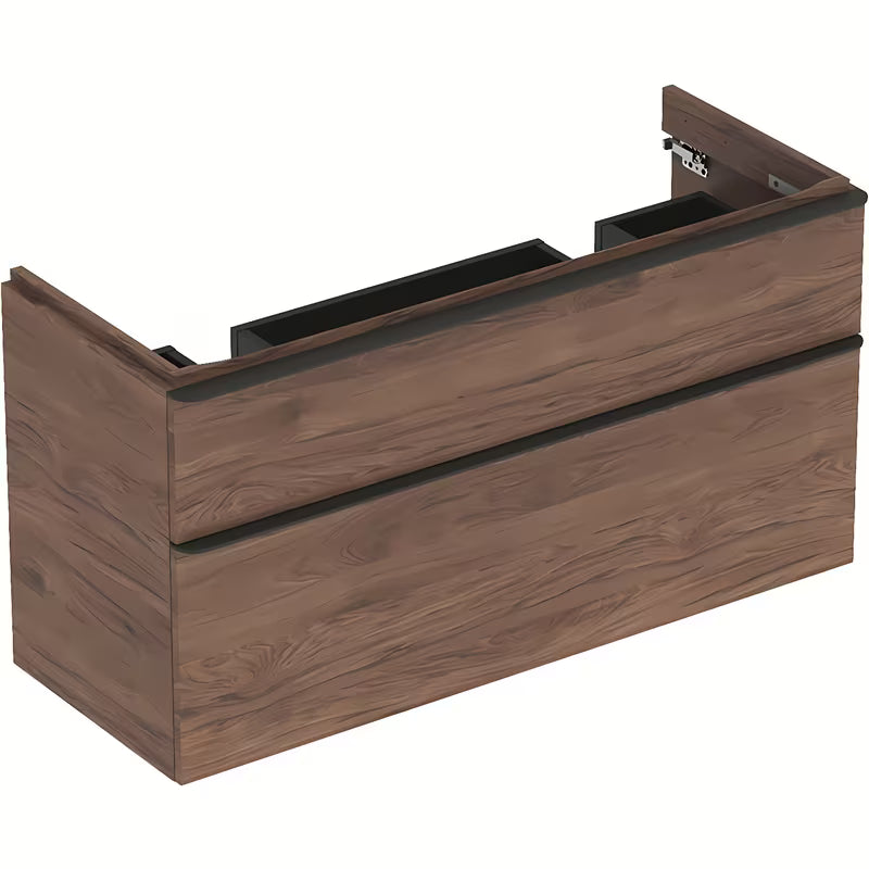 Viseča omarica pod umivalnikom Geberit Smyle Square v dekorju oreh, 118,4x62x47 cm.