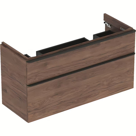 Viseča omarica pod umivalnikom Geberit Smyle Square v dekorju oreh, 118,4x62x47 cm.