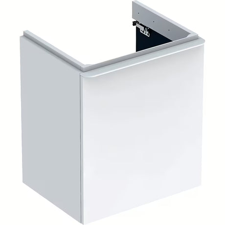 Bela viseča omarica pod umivalnikom Geberit Smyle Square dimenzij 53,6x62x43,3 cm.
