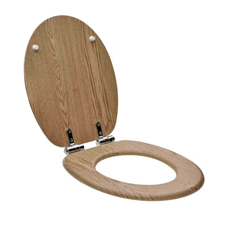 WC deska Glacera iz MDF s PVC folijo v dekorju bardolino s tečaji mehko Zapiranje Soft Close in Easy pritrditvijo.