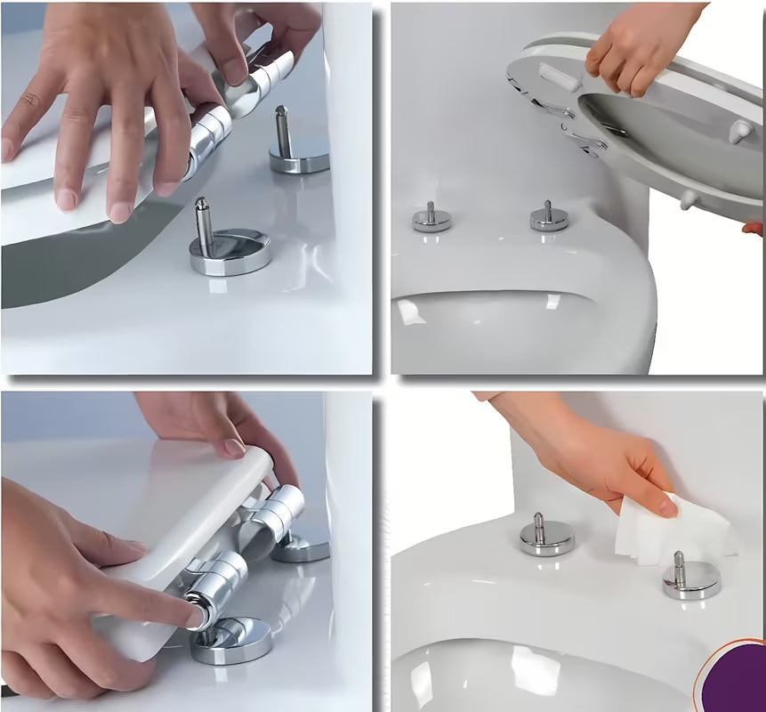 WC deska Glacera Modena iz MDF, prevlečene s PVC folijo, s tečaji mehko Zapiranje Soft Close in Easy pritrditvijo