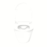 Viseča WC Školjka Glacera Ava v beli sijajni keramiki z izvedbo Rimless in skritim pritrjevanjem
