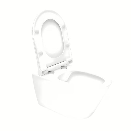 Viseča WC Školjka Glacera Ava v beli sijajni keramiki z izvedbo Rimless in skritim pritrjevanjem