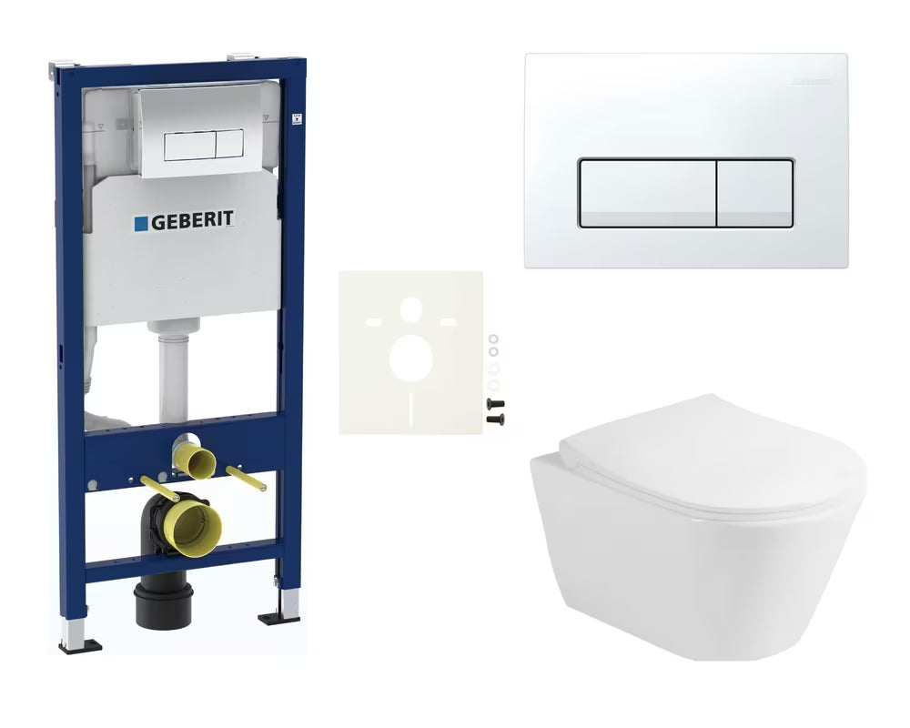 Viseči WC set Glacera Ava z instalacijskim modulom Geberit Duofix pro za predstensko montažo