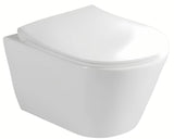 Viseči WC set Glacera Ava s instalacijskim modulom Geberit i tipkom za ispiranje Delta u sjajno bijeloj boji.