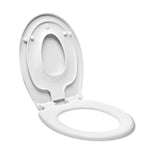 Bela otroška WC deska Glacera Babynew z integriranim vložkom in počasnim zapiranjem mehko Zapiranje Soft Close.