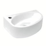 Bel keramični kotno umivalnik Glacera Bigio 42 x 29,5 cm z odprtino pro za armaturo na levi