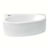 Bel keramični kotno umivalnik Glacera Bigio 42 x 29,5 cm z odprtino pro za armaturo na levi