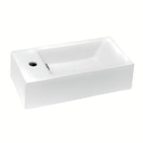 Bel keramični umivalnik Glacera Bigio 50 x 25 cm z odprtino pro za armaturo na levi