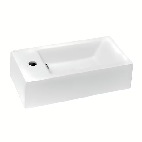 Bel keramični umivalnik Glacera Bigio 50 x 25 cm z odprtino pro za armaturo na levi