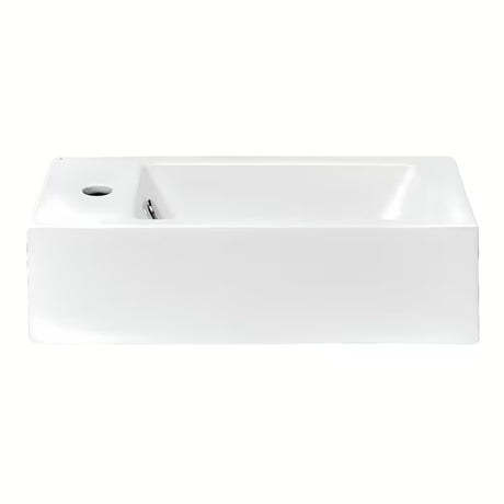 Bel keramični umivalnik Glacera Bigio 50 x 25 cm z odprtino pro za armaturo na levi