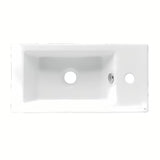 Bel keramični umivalnik Glacera Bigio 50 x 25 cm z odprtino pro za armaturo na levi