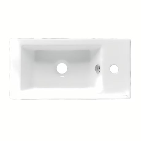 Bel keramični umivalnik Glacera Bigio 50 x 25 cm z odprtino pro za armaturo na levi