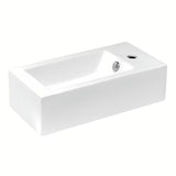 Bel keramični oglati umivalnik Glacera Bigio 50x25 cm s prelivom in odprtino pro za armaturo