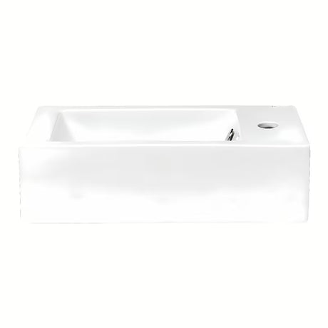 Bel keramični oglati umivalnik Glacera Bigio 50x25 cm s prelivom in odprtino pro za armaturo