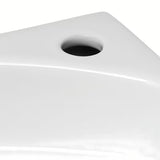 Bijeli kotno desni umivalnik Glacera Bigio 42x29,5 cm brez preliva s otvorom pro za slavinu desno.