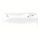 Bijeli keramički četvrtasti umivalnik Glacera Bigio 50x25 cm s preljevom i otvorom pro za slavinu