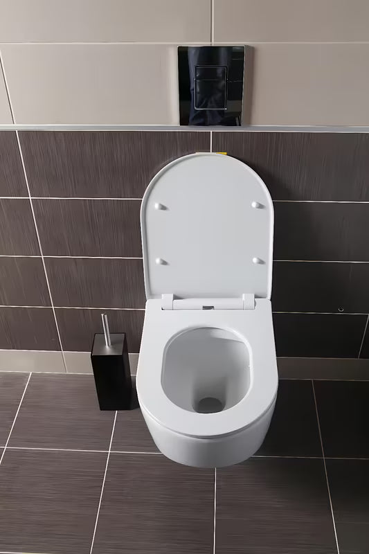 Bela zelo tanka WC deska Glacera EasySlim44 iz duroplasta s tečaji mehko Zapiranje Soft Close in pritrditvijo EasyLock.
