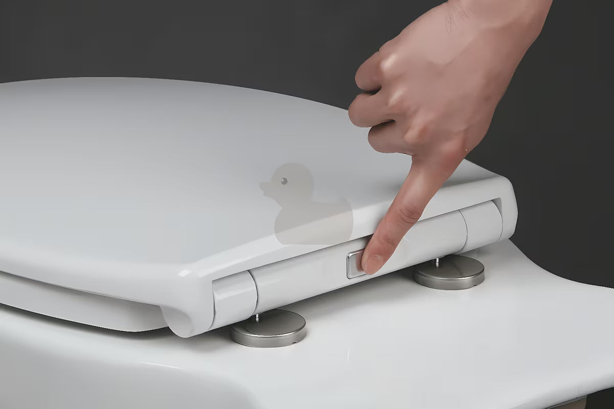 Bela zelo tanka WC deska Glacera EasySlim44 iz duroplasta s tečaji mehko Zapiranje Soft Close in pritrditvijo EasyLock.