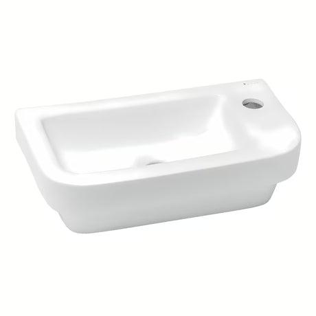 Bel keramični umivalnik Glacera Project 45 x 24 cm z odprtino pro za armaturo na desni