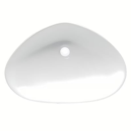 Bijeli keramički umivalnik na ploščo Glacera Vallone brez preliva dimenzija 58,5x38,5 cm.