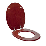 Glacera WC deska Mahagon od MDF-a s PVC folijom i kromiranim mjedenim šarkama sa skrivenim pričvršćenjem.