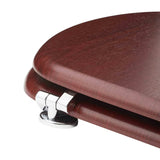 Glacera WC deska Mahagon od MDF-a s PVC folijom i kromiranim mjedenim šarkama sa skrivenim pričvršćenjem.