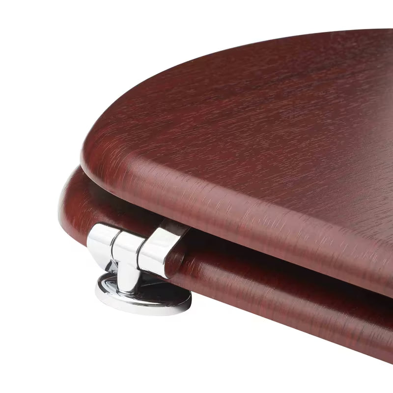 Glacera WC deska Mahagon od MDF-a s PVC folijom i kromiranim mjedenim šarkama sa skrivenim pričvršćenjem.