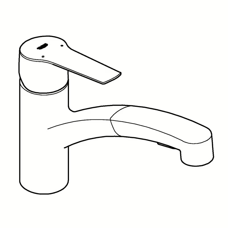 Mat črna armatura za pomivalno korito Grohe z izvlečno dvojno prho in vrtljivim izlivom