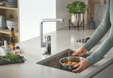 Nerjavno jekleno pomivalno korito Grohe K700U s satinirano površino in odtokom 3,5"