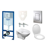 Viseči WC set S-Line Pro z modulom Grohe Rapid SL, splakovalnikom, tipko in sedežem WC školjka