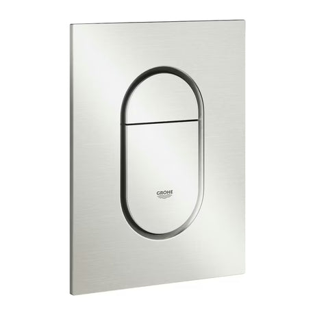 Splakovalna tipka Grohe Arena Cosmopolitan S v izvedbi supersteel pro podometne splakovalniki