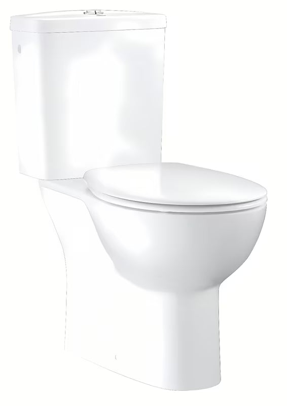WC monoblok Grohe Bau Ceramic v barvi Alpine White z brezrobno školjko Rimless in sedežem mehko Zapiranje Soft Close
