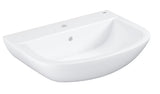 Viseči umivalnik Grohe Bau Ceramic 65 v beli barvi s prelivom in odprtino pro za armaturo