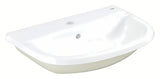 Vgradni umivalnik Grohe Bau Ceramic 55 v barvi alpine white s prelivom in odprtino za pro armaturo