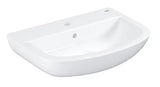 Viseči umivalnik Grohe Bau Ceramic 55 v beli barvi Alpine White z odprtino pro za armaturo in prelivom
