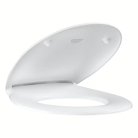 Bela WC deska Grohe Bau Ceramic iz duroplasta s hitrim snemanje in nerjavnimi tečaji
