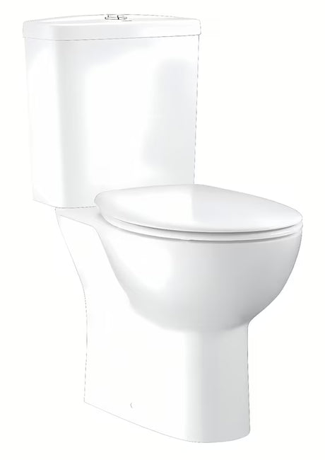 Grohe Bau Ceramic stoječa WC školjka kombi Rimless z zadnjim odtokom, kotličkom in WC školjka desko v barvi alpine-white