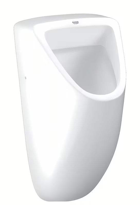 Bijeli pisoarji Grohe Bau Ceramic s minimalističkim dizajnom i glatkom glaziranom keramikom Alpine White.