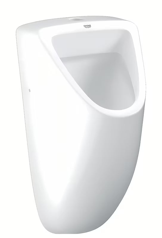 Bijeli pisoarji Grohe Bau Ceramic s gornjim dovodom u izvedbi Alpine White