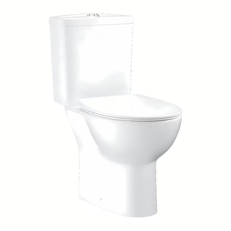 Bijeli WC monoblok Grohe Bau Ceramic s Rimless školjkom i slim sjedalom mehko Zapiranje Soft Close